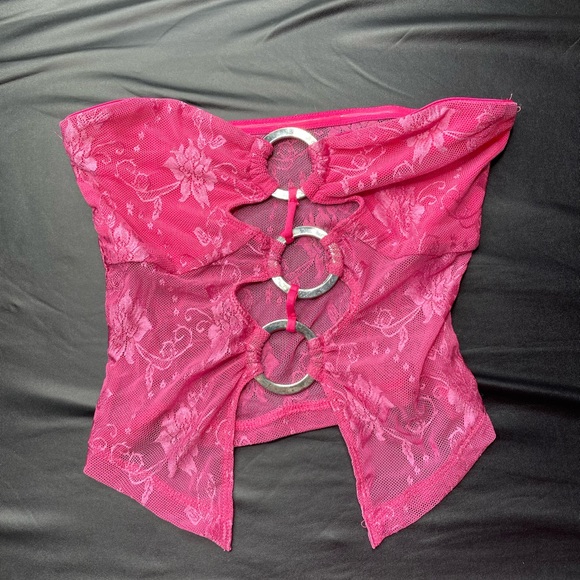 Pink Floral Crop Top and Skirt Set - Picture 5 of 6